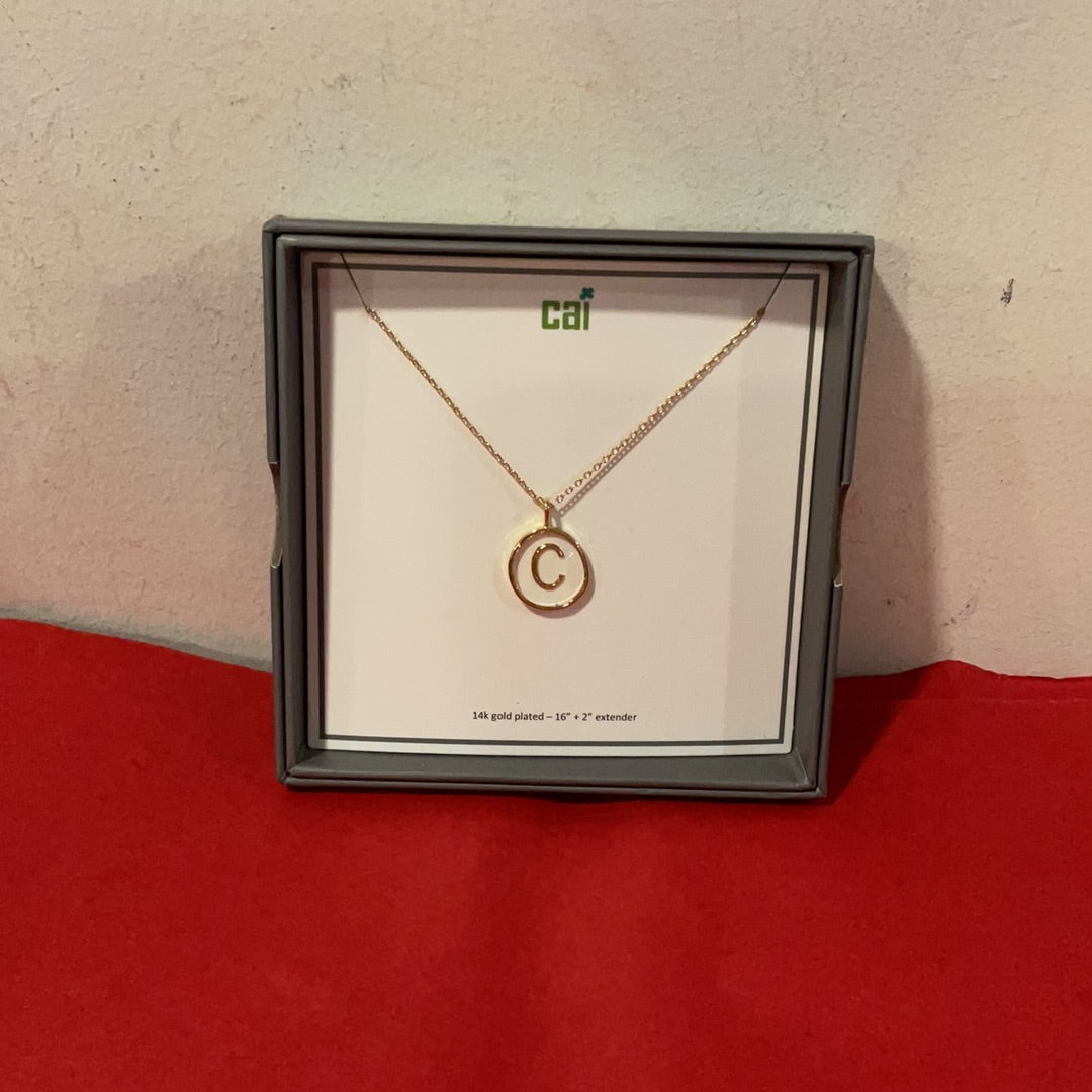 Cai Initial C Gold Necklace