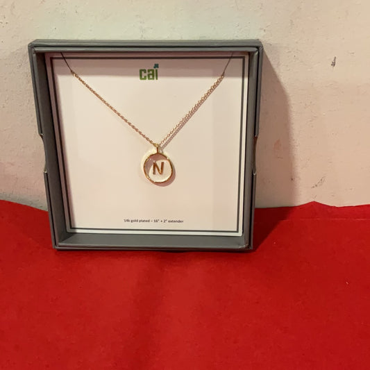 Cai Initial N Gold Necklace