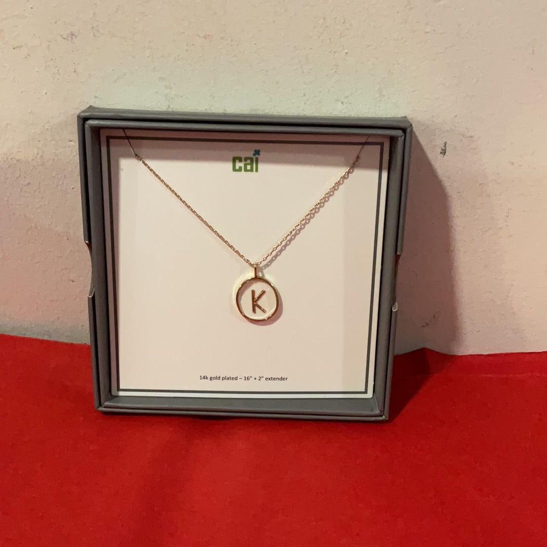 Cai Initial K Gold Necklace