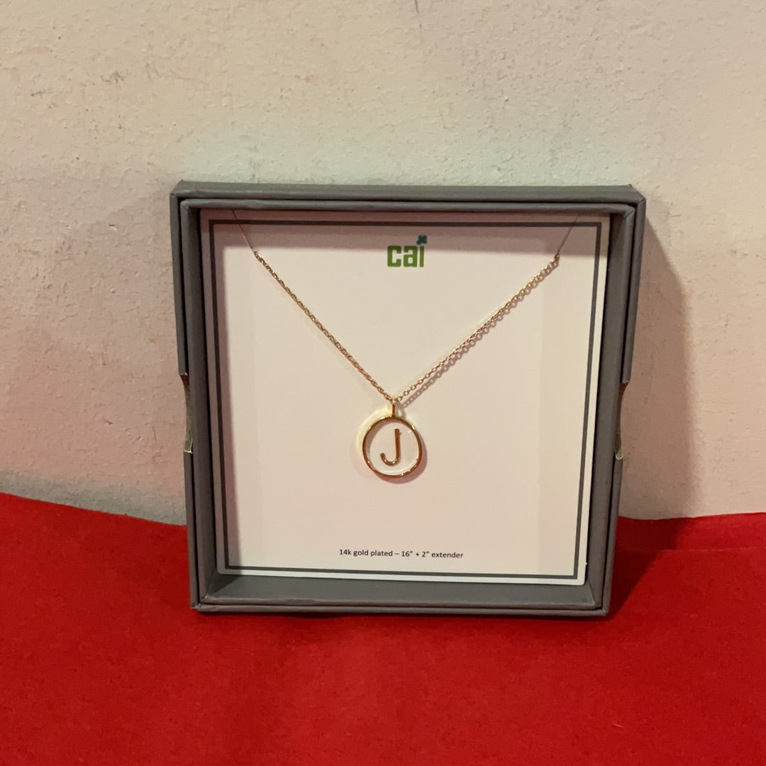Cai Initial J Gold Necklace