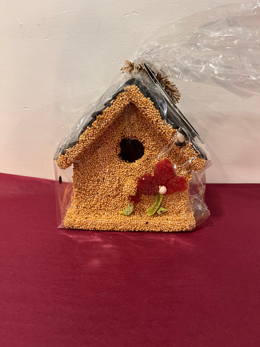 Mr Bird Spring Cottage Bird Seed House Red Flower