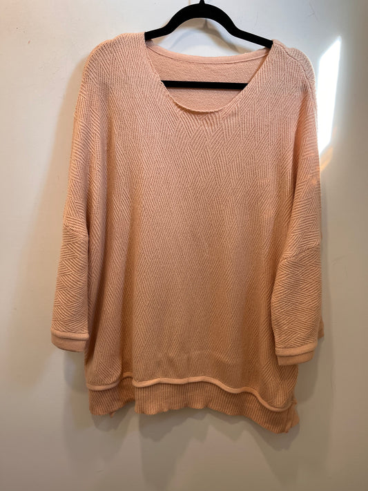 Peach Wide Sleeve Sweater