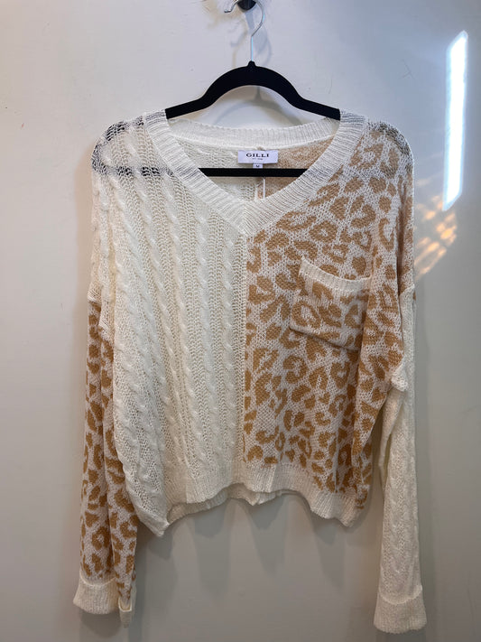 Ivory Taupe Animal Print Sweater
