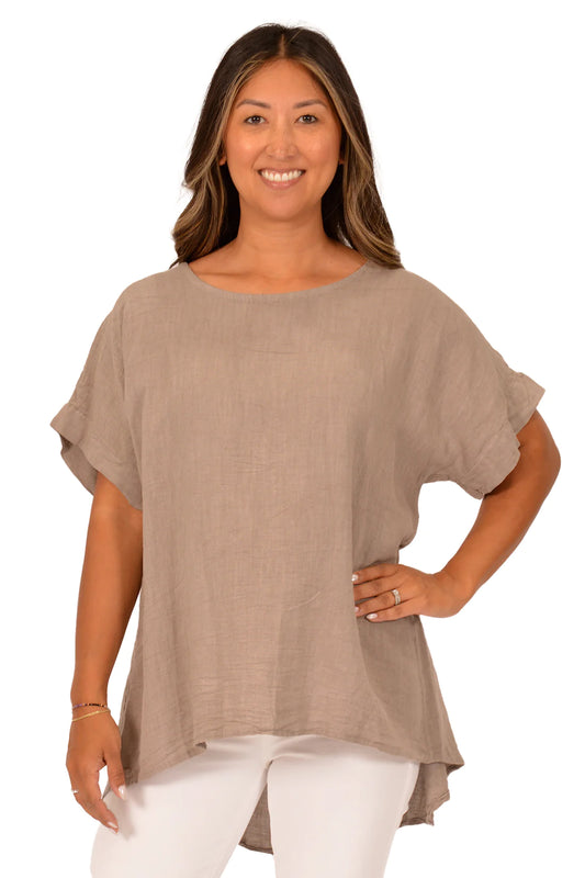 Catherine Lillywhite's Tan Linen Tee