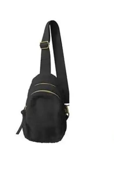 Black Sherpa Crossbody Sling Bag (WB106)