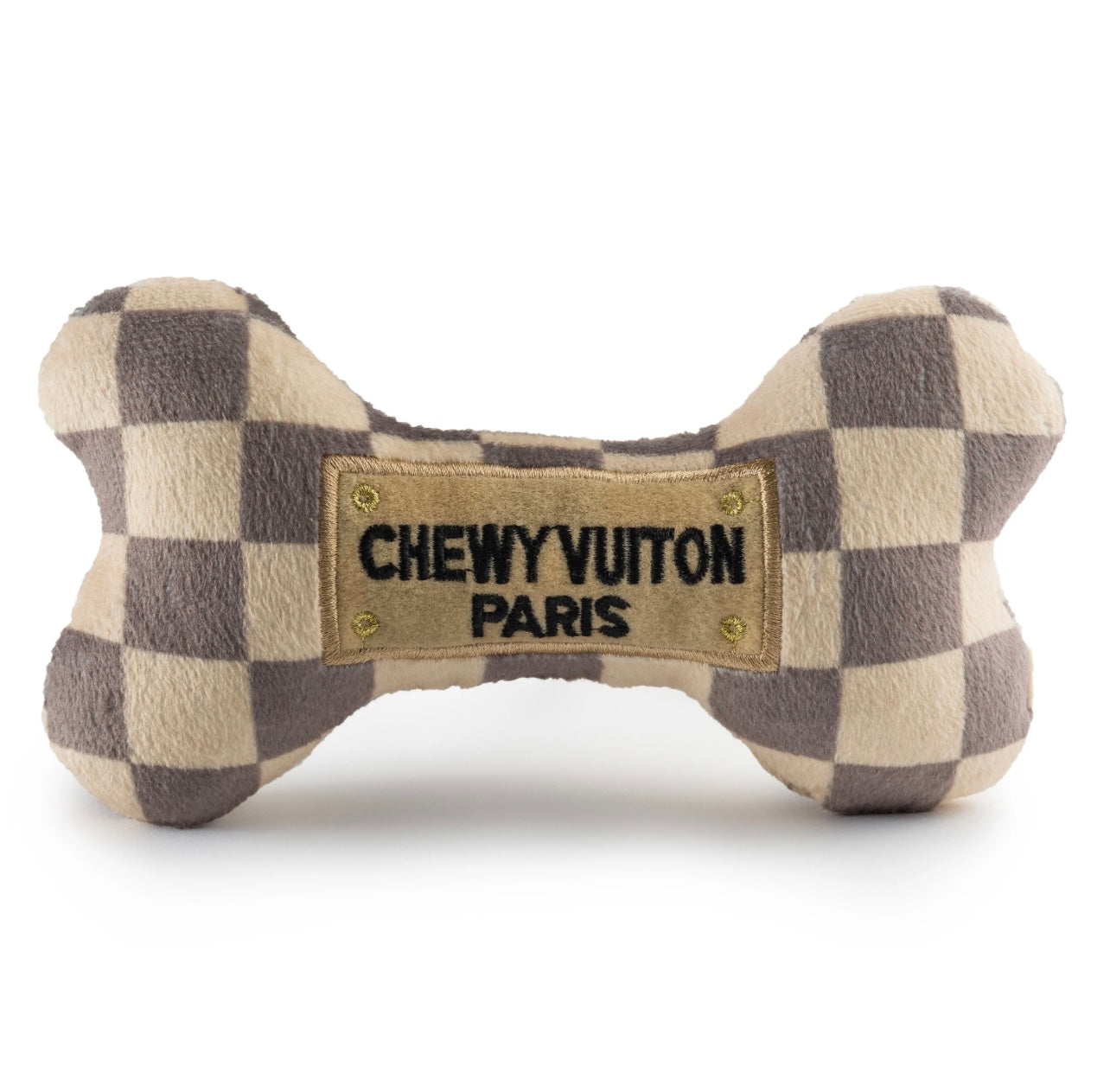 Small Checkered Chewy Vuiton Dog Bone
