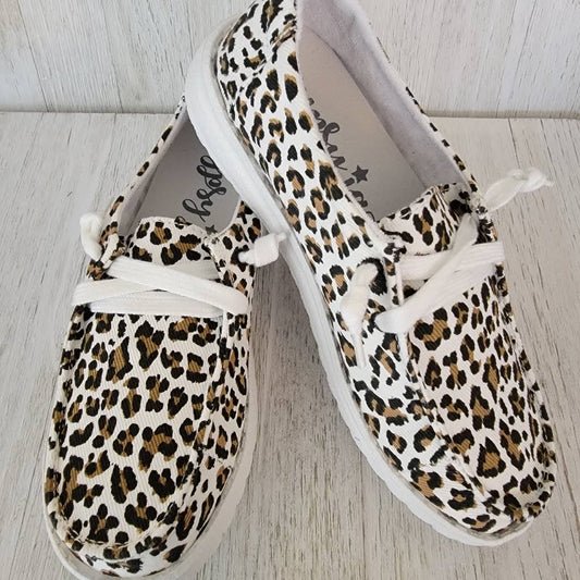 Gypsy Jazz Cheetah Shoes- White/Tan