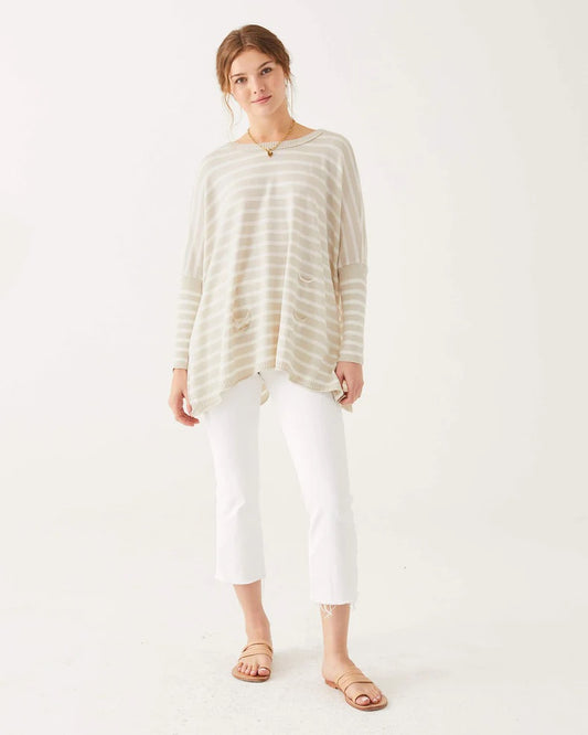 Catalina Sweater- Sand Stripes