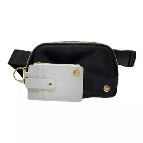 Midnight Black Belt Bag + Wallet Set